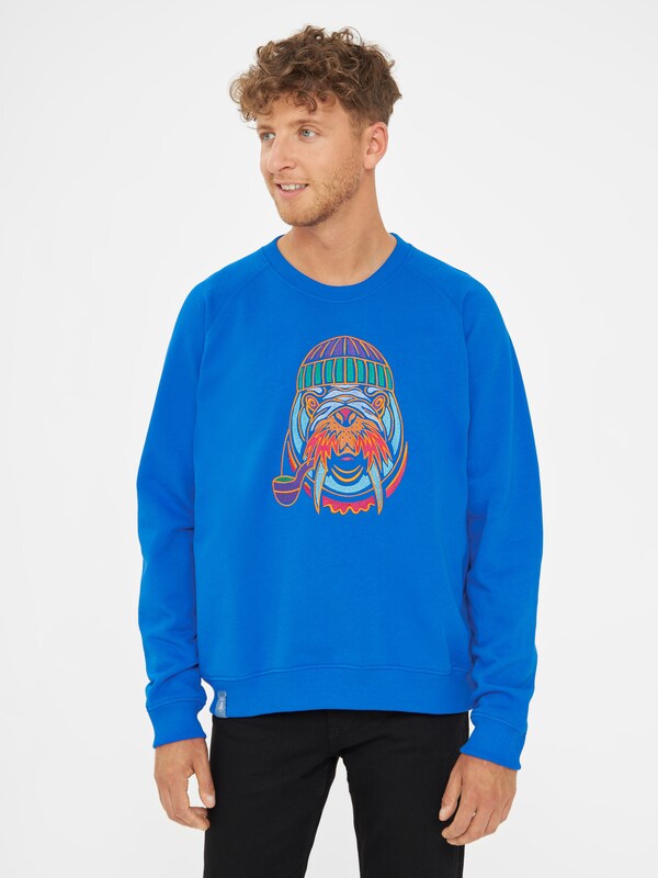 Derbe Sweatshirt 'Walross' in Neon Blue