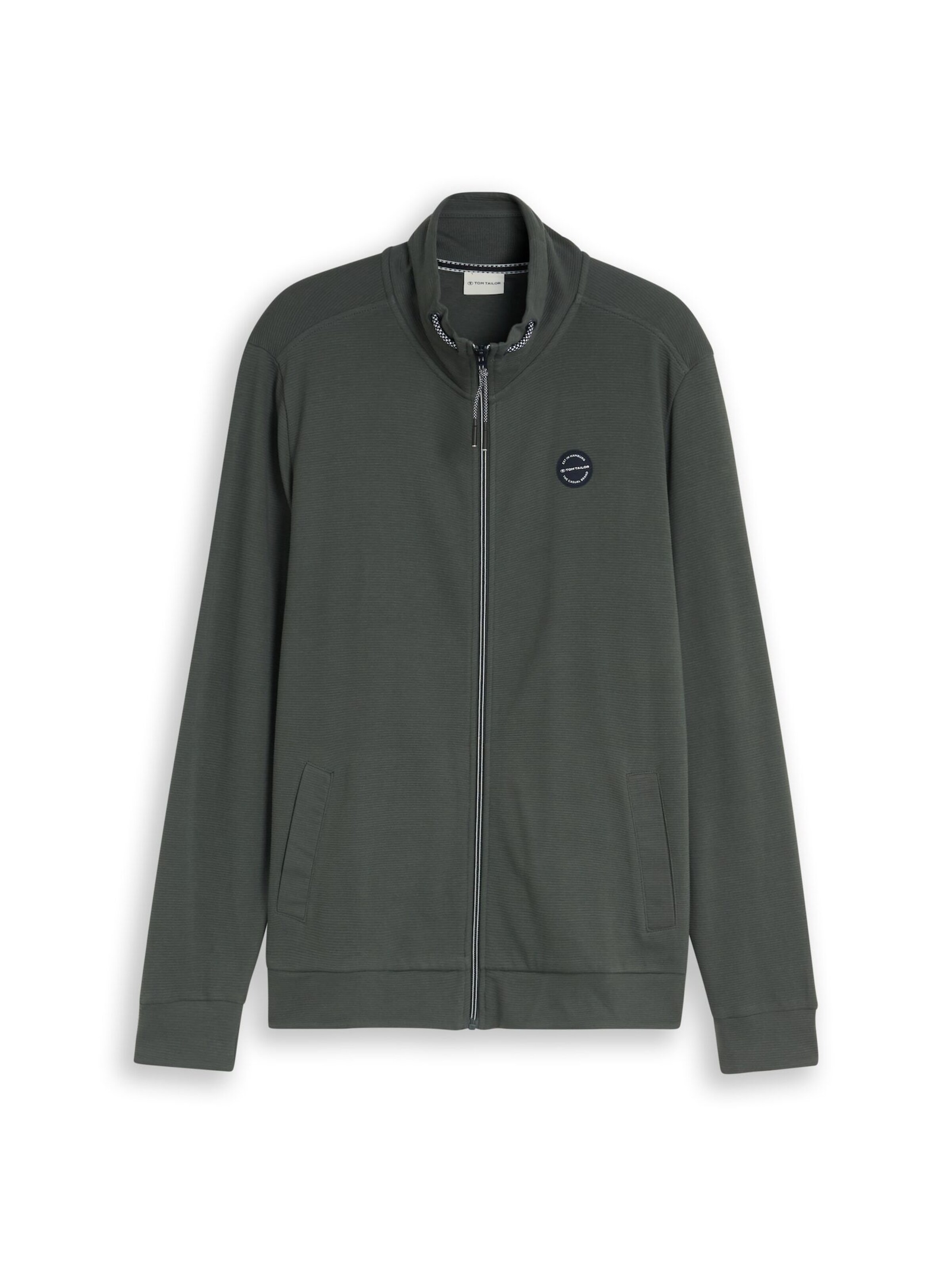 TOM TAILOR Sweatjacke in Grün: Vorderseite