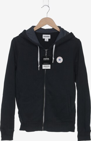 CONVERSE Sweatshirt & Zip-Up Hoodie in L in Black: front