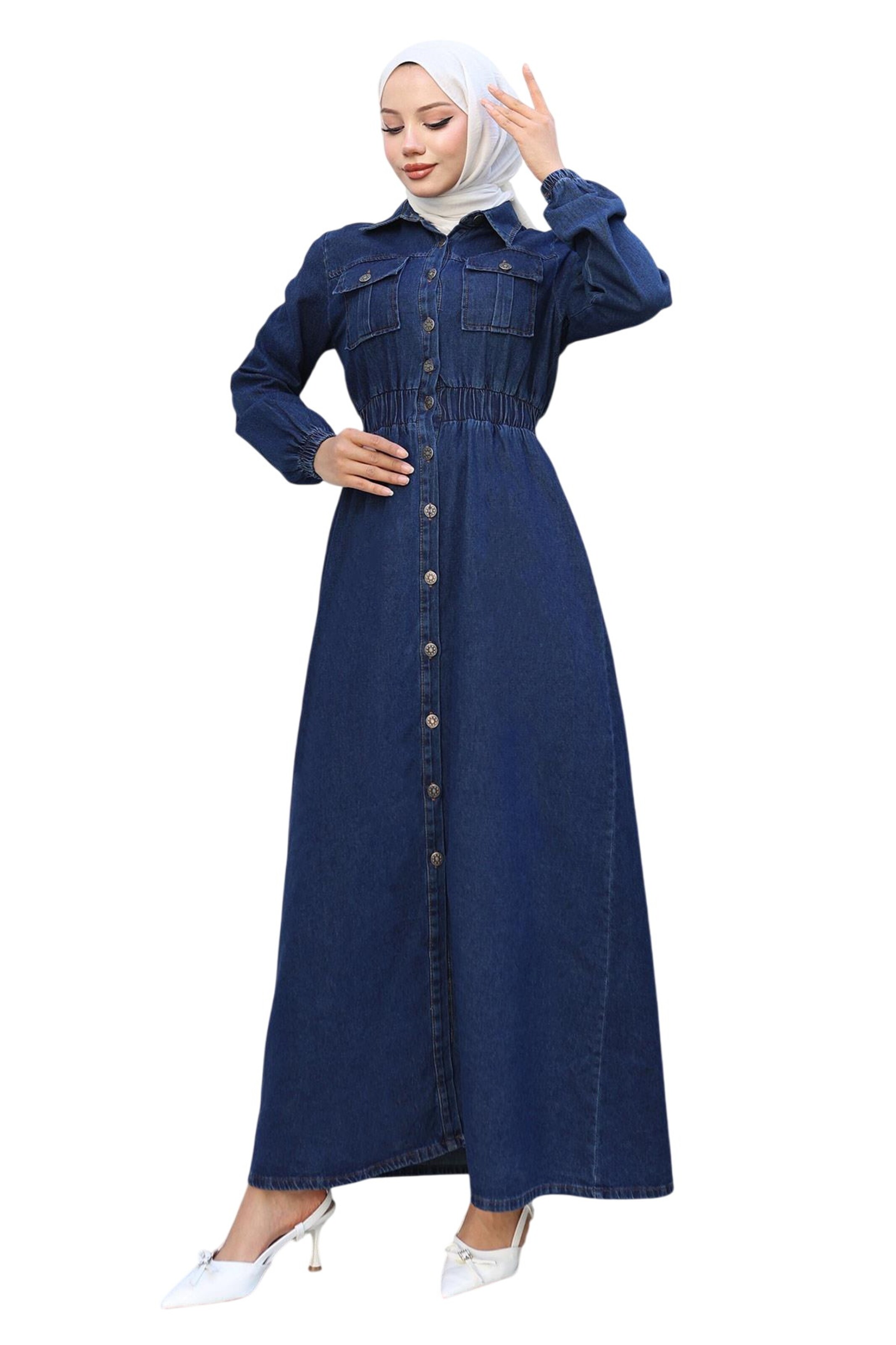 MODAMIHRAM Blousejurk in Blauw