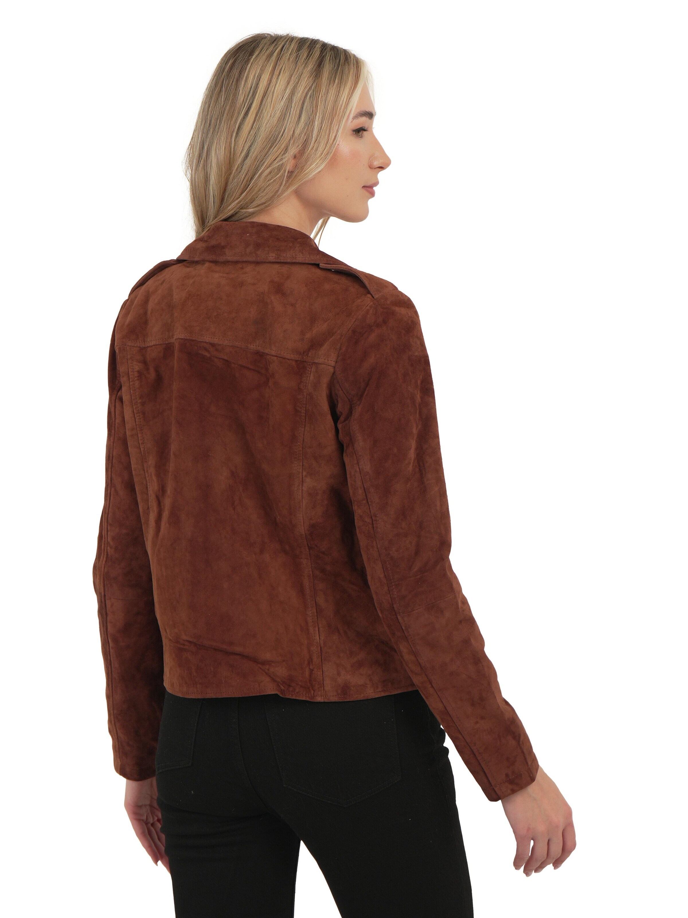 Chic and Clicks - Chaqueta de entretiempo 'Camel Suede' en marrón