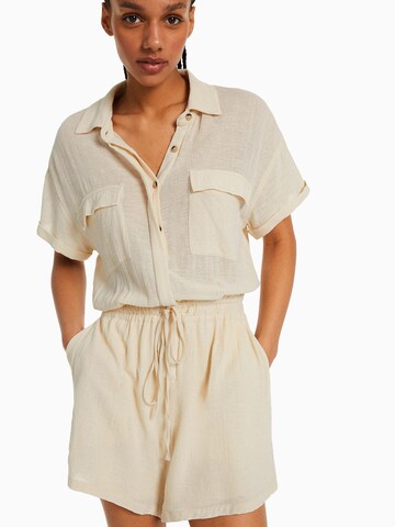 Bershka Jumpsuit in Beige