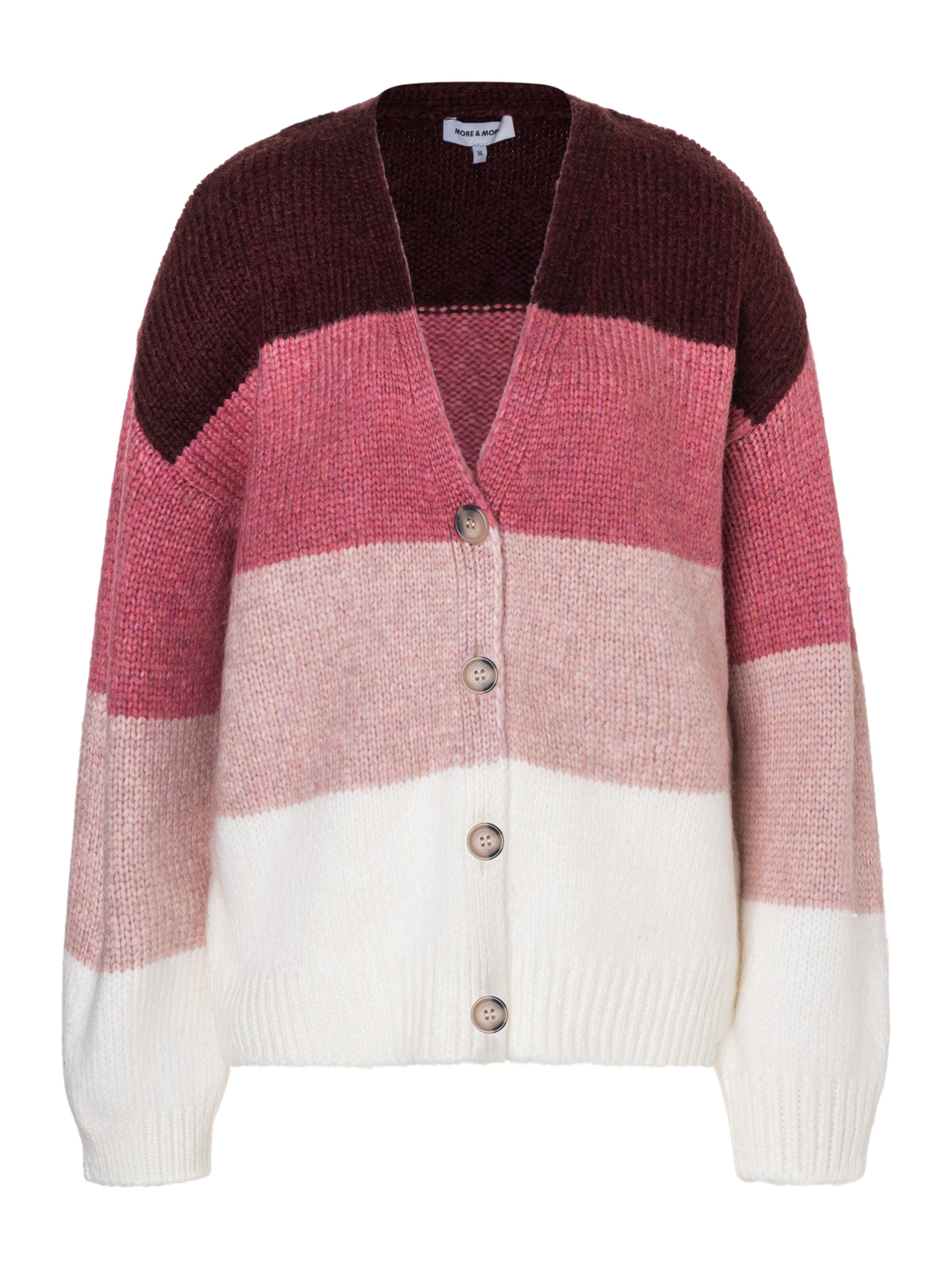 MORE & MORE Knit Cardigan in Berry / Pink / Rose / White, Item view