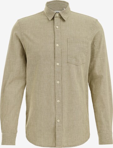 WE Fashion Button Up Shirt in Green: front