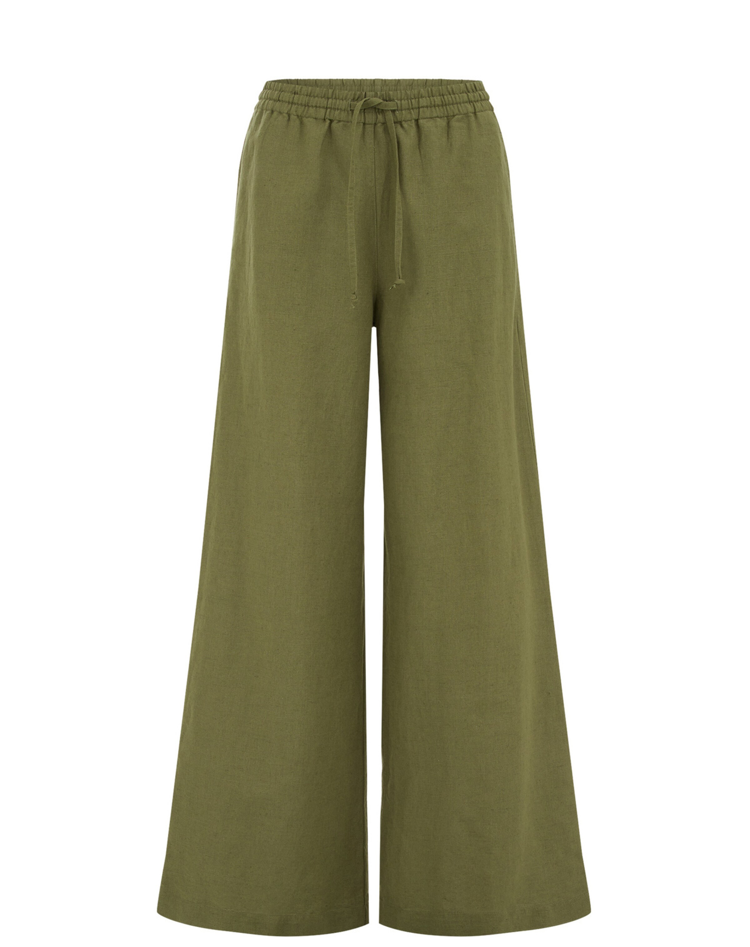 WE Fashion Широкий Штаны в Зеленый: спереди