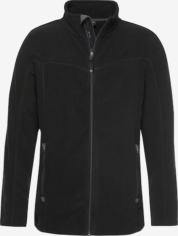 POLARINO Athletic Fleece Jacket in Black: front