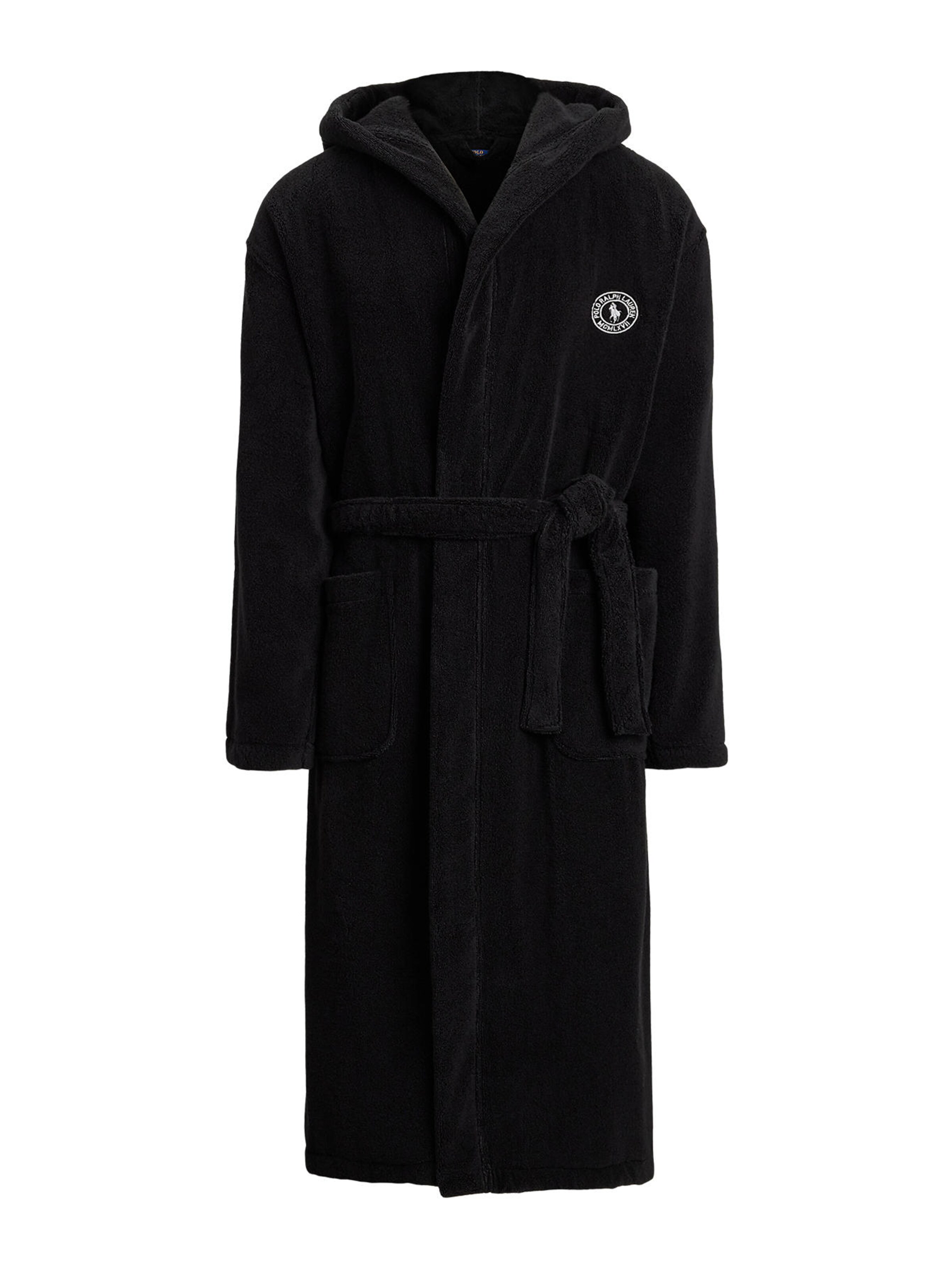 Polo Ralph Lauren Badjas lang  in Zwart: voorkant