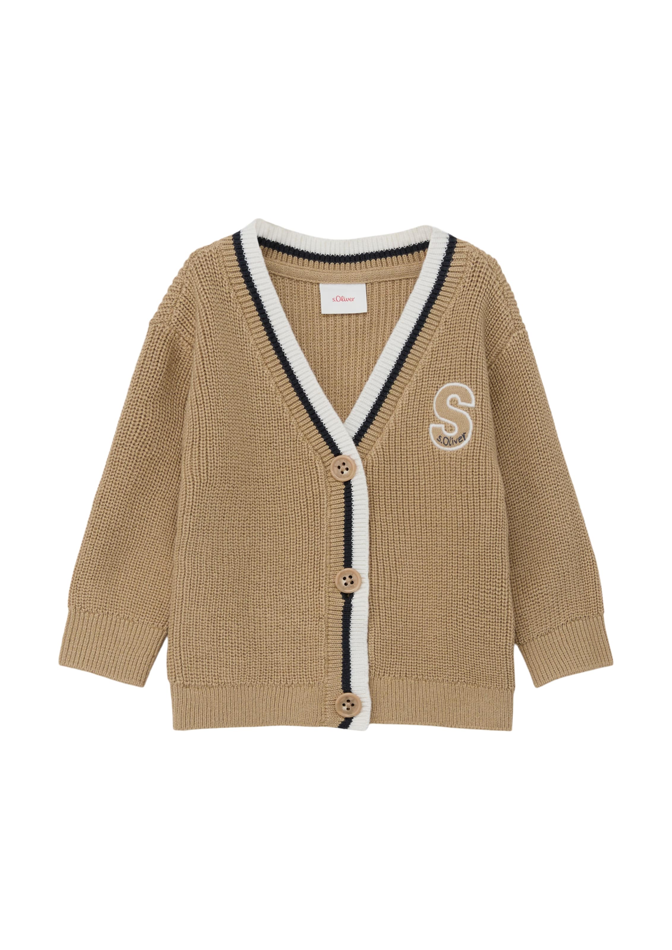 s.Oliver Strickjacke in Beige: Vorderseite