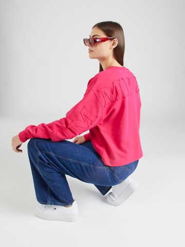 Felpa 'Tonal Appliqué' di Tommy Jeans in rosa