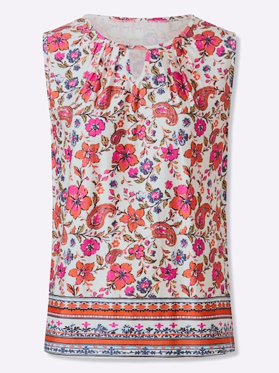 heine Haut en écru / bleu / rouge foncé, Vue avec produit