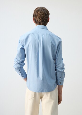MANGO MAN Regular fit Button Up Shirt 'Marga' in Blue