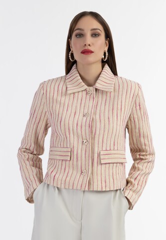 Blazer di faina in rosa: frontale