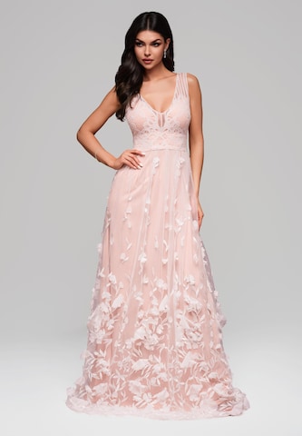 Robe de soirée Ombre en rose : devant