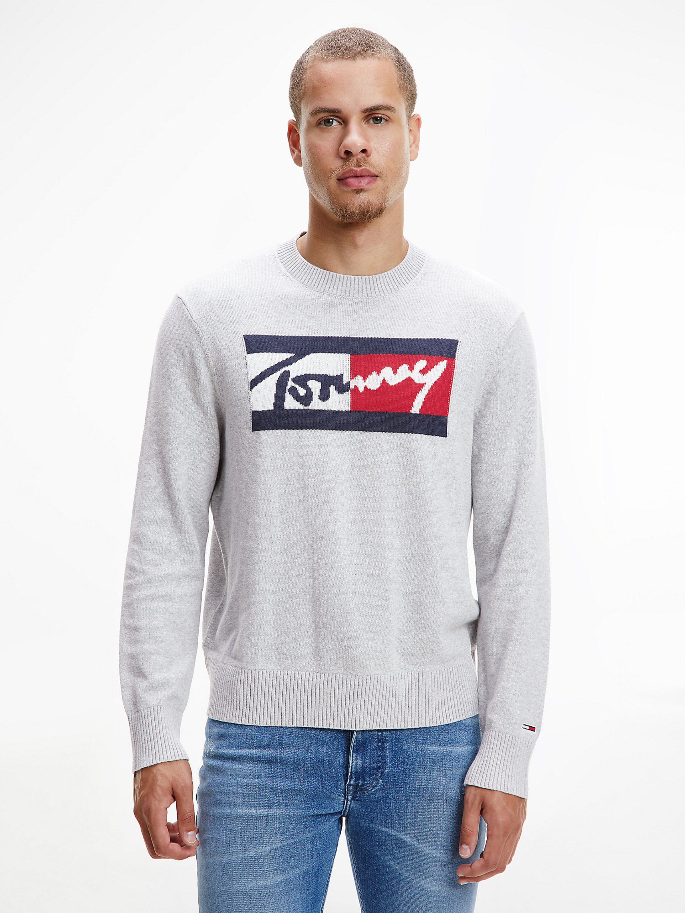 Männer Pullover & Strick Tommy Jeans Pullover in Hellgrau - JQ99974 Männer Pullover & Strick Tommy Jeans Pullover in Hellgrau - JQ99974