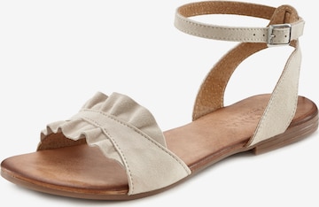 LASCANA - Sandalias con hebilla en beige: frente