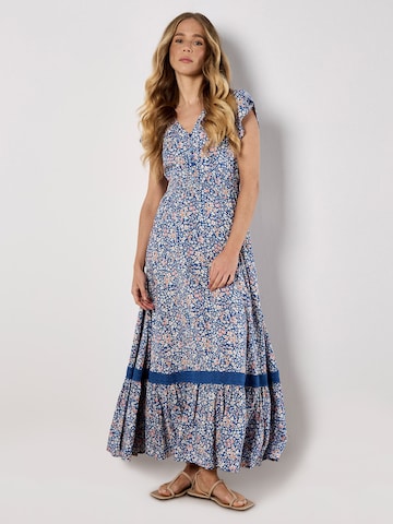 Apricot Kleid in Blau: Vorderseite