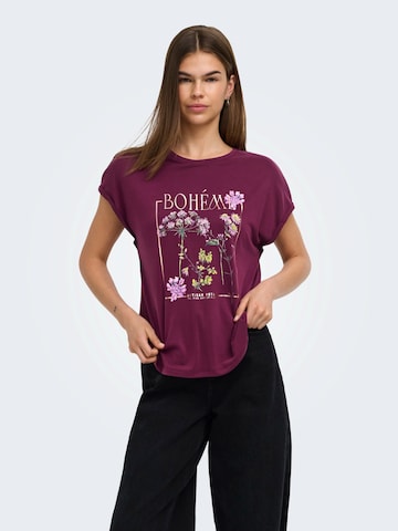 T-shirt 'ONLFREE' ONLY en violet : devant