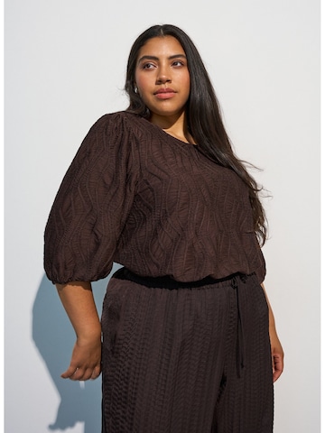 Zizzi Blouse 'ELOTUS' in Brown