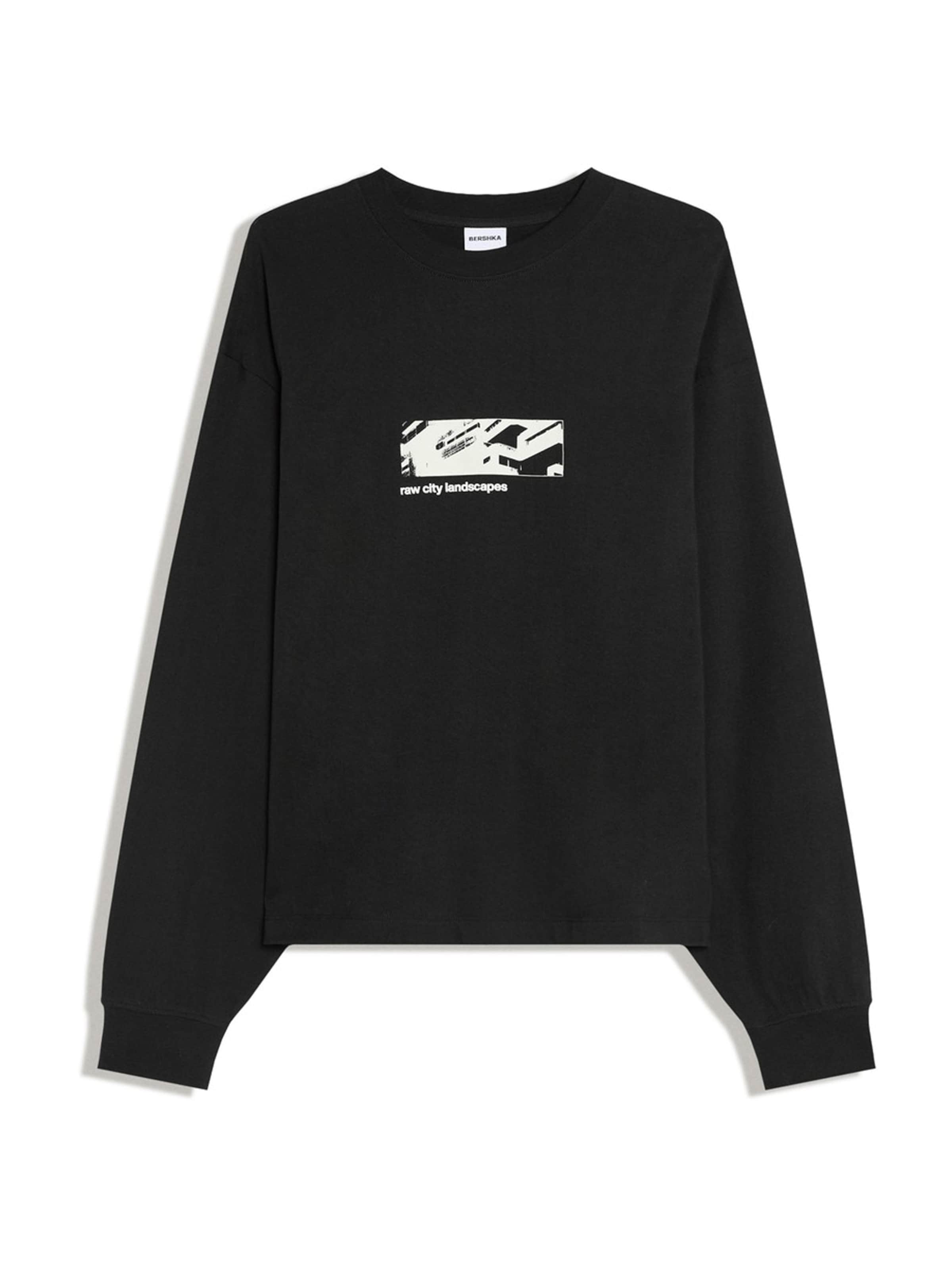 Sweat-shirt Bershka en noir : devant