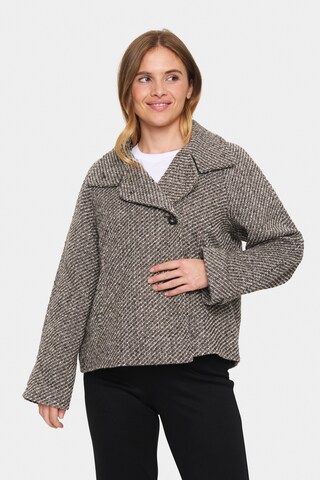 SAINT TROPEZ Between-Season Jacket 'Fawn' in Grey: front