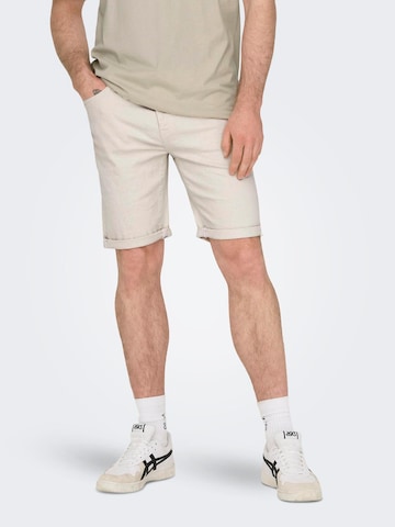 Only & Sons Regular Shorts 'PLY' in Beige: predná strana