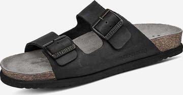 MEPHISTO Mules in Black: front