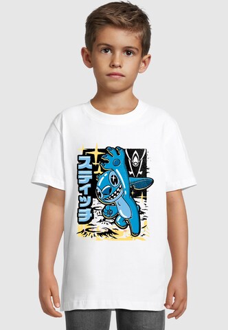 ABSOLUTE CULT T-Shirt 'Lilo And Stitch - Japanese' in Weiß: Vorderseite