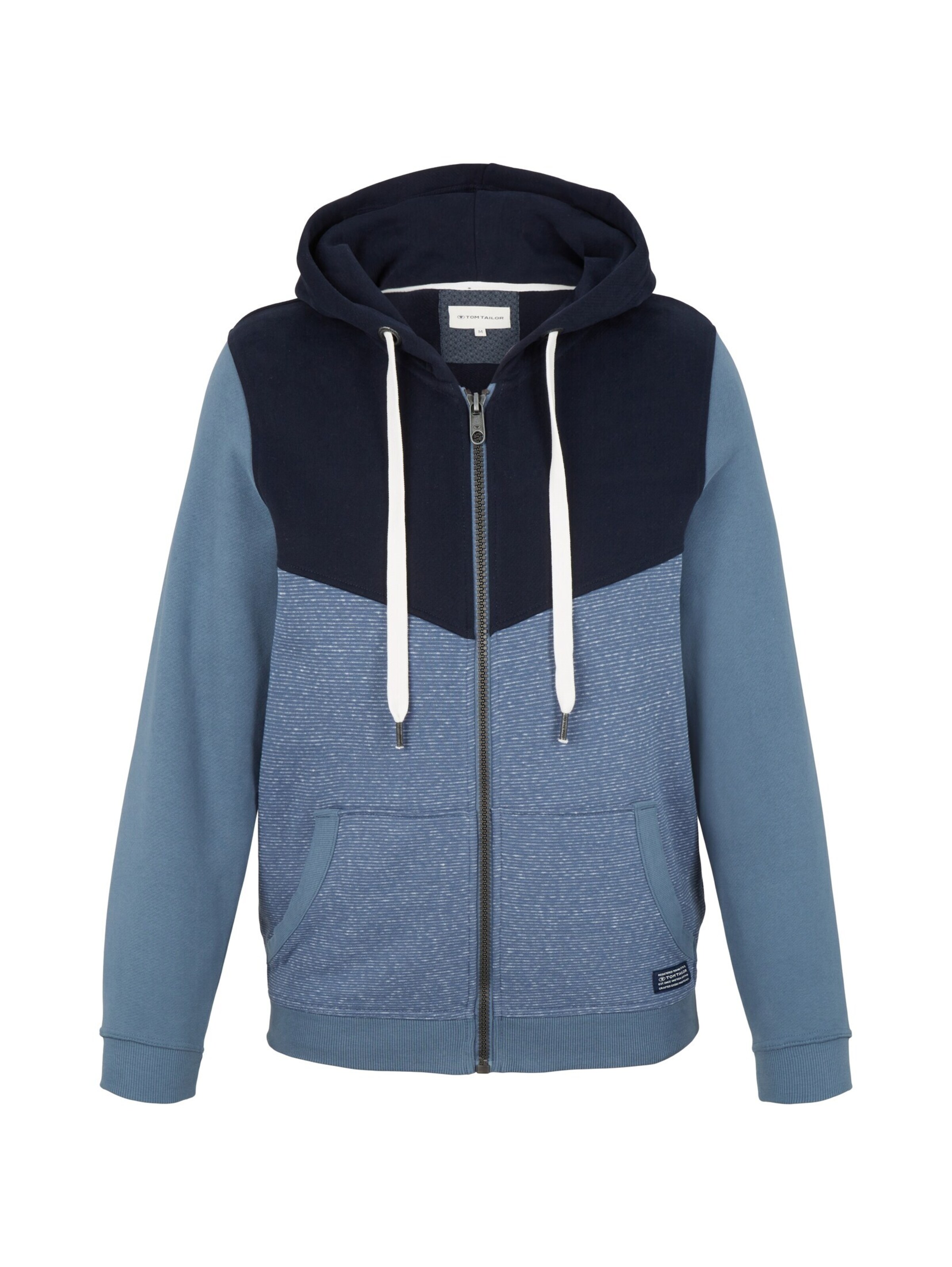 TOM TAILOR Sweatvest in Blauw: voorkant