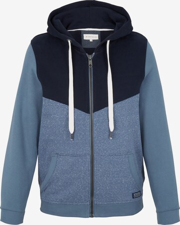 TOM TAILOR Zip-Up Hoodie in Blue: front