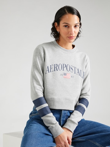 Sweat-shirt 'USA' AÉROPOSTALE en gris : devant