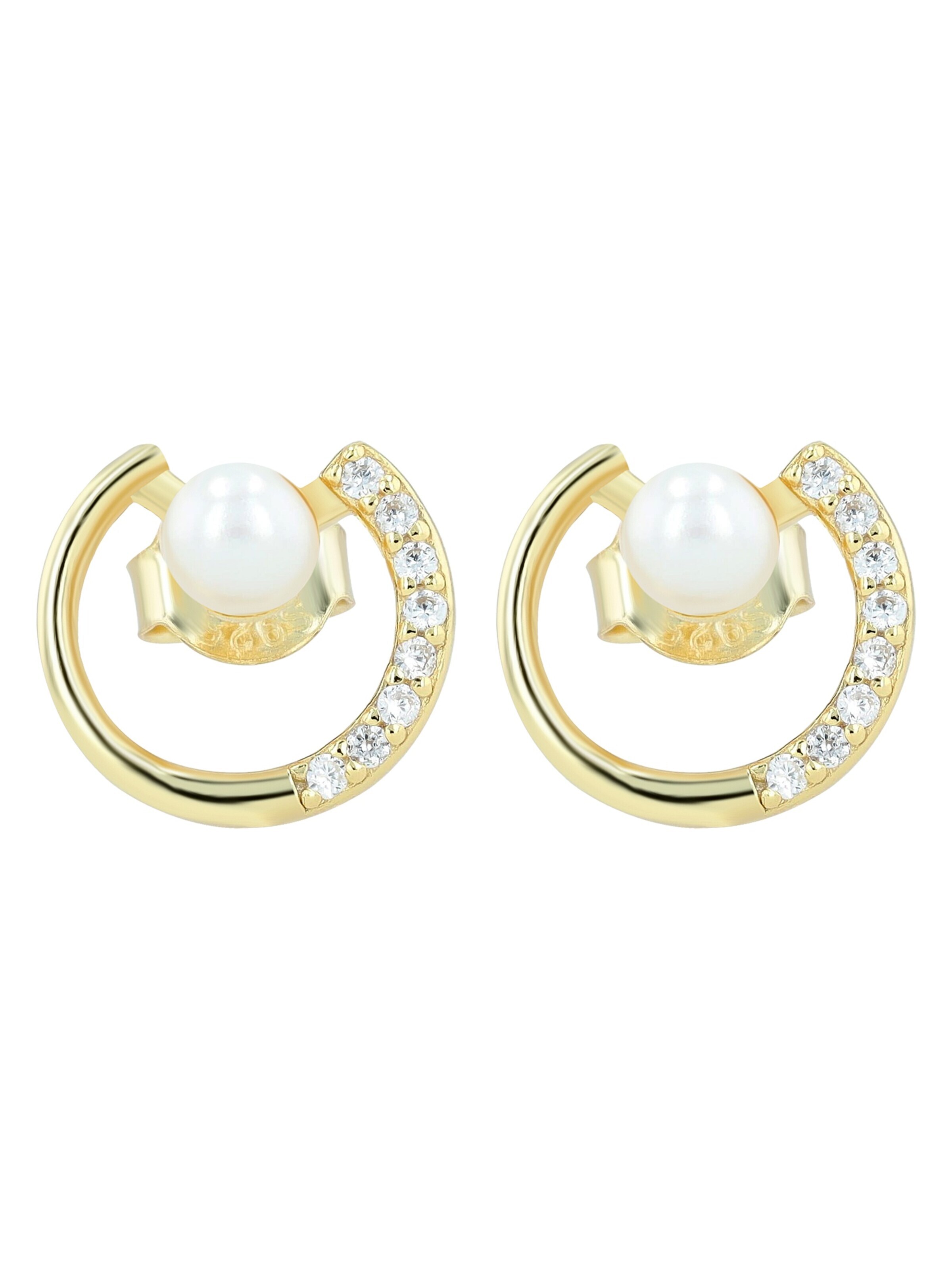 Akzent Earrings '"Nicki" aus 925 Sterlingsilber, rhodiniert, langlebig' in Gold: front