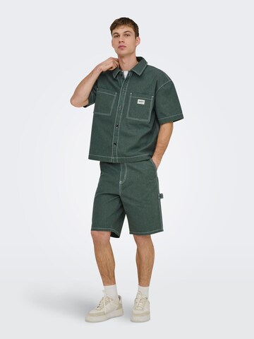 Only & Sons - regular Vaquero 'ONSEdge' en verde: frente