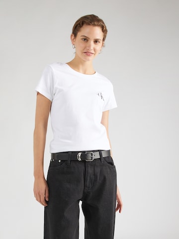 T-shirt Calvin Klein Jeans en beige : devant