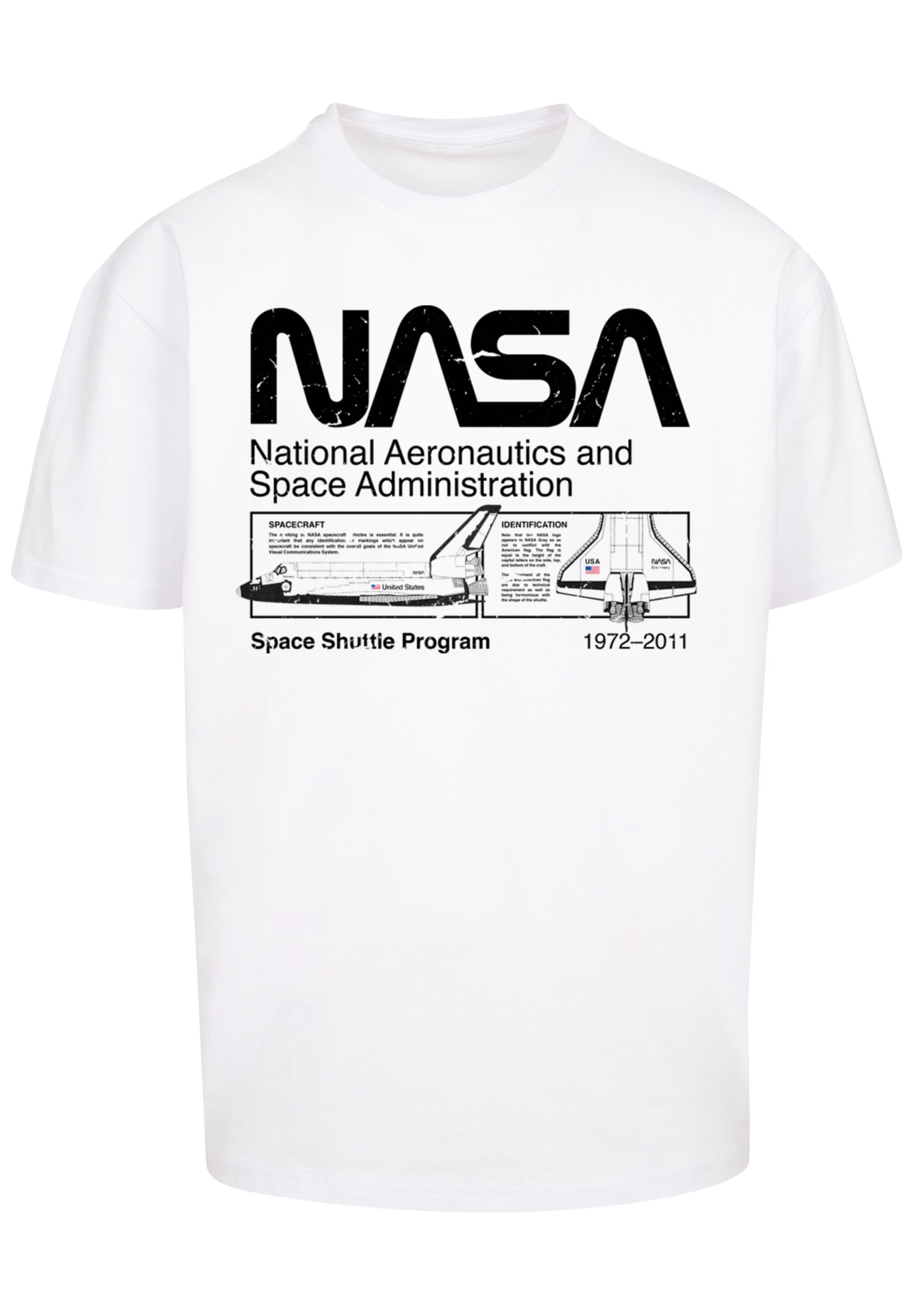 T-Shirt 'NASA' F4NT4STIC en blanc : devant