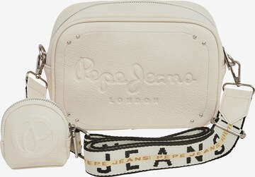 Pepe Jeans - Mala de ombro 'BASSY CORE' em branco: frente