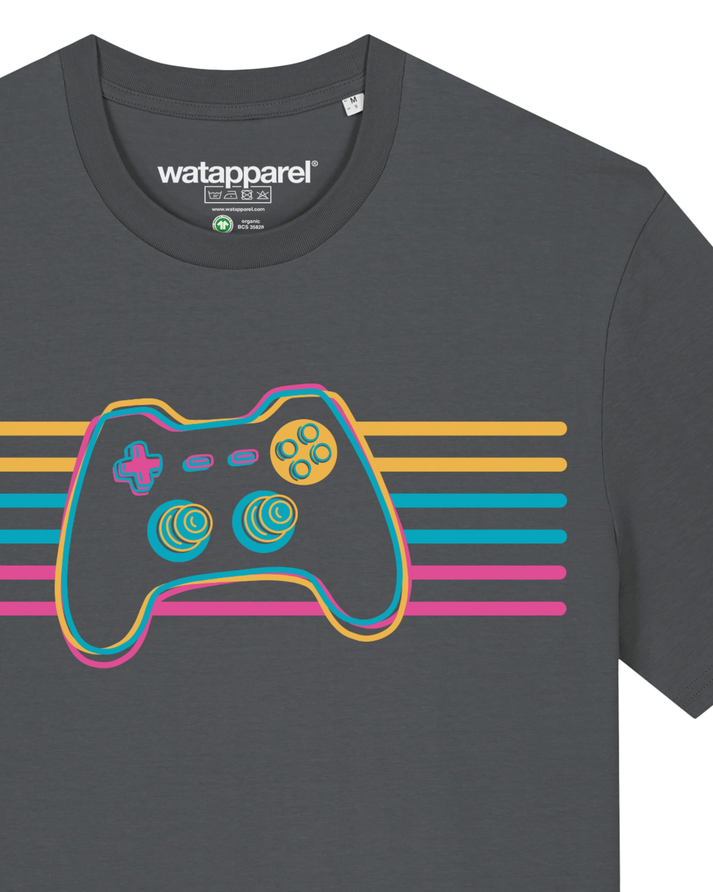 Maglietta ' Retro Joystick ' di Watapparel in grigio