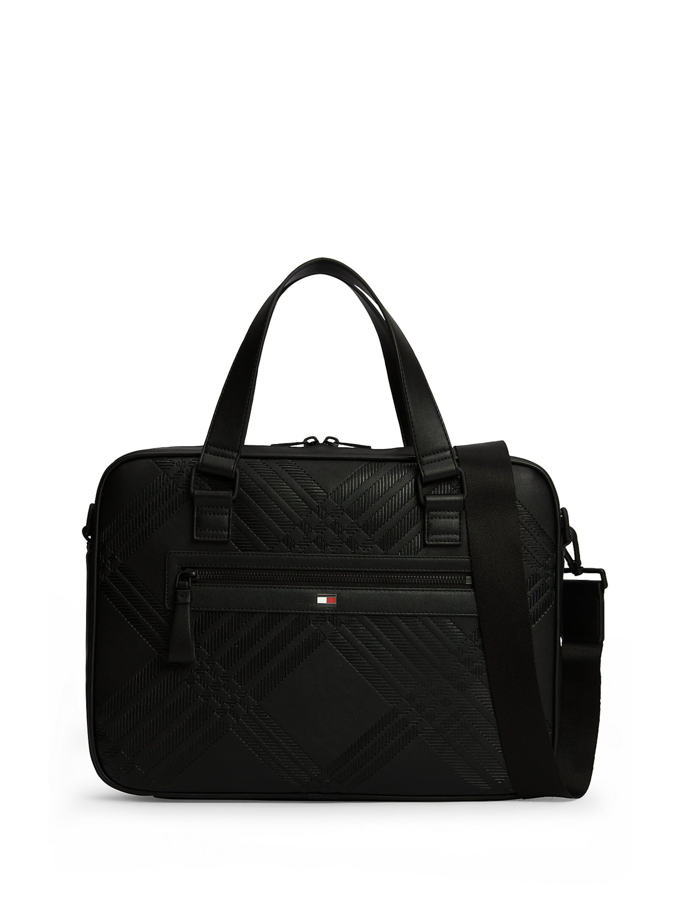 Sac d’ordinateur portable TOMMY HILFIGER en noir : devant