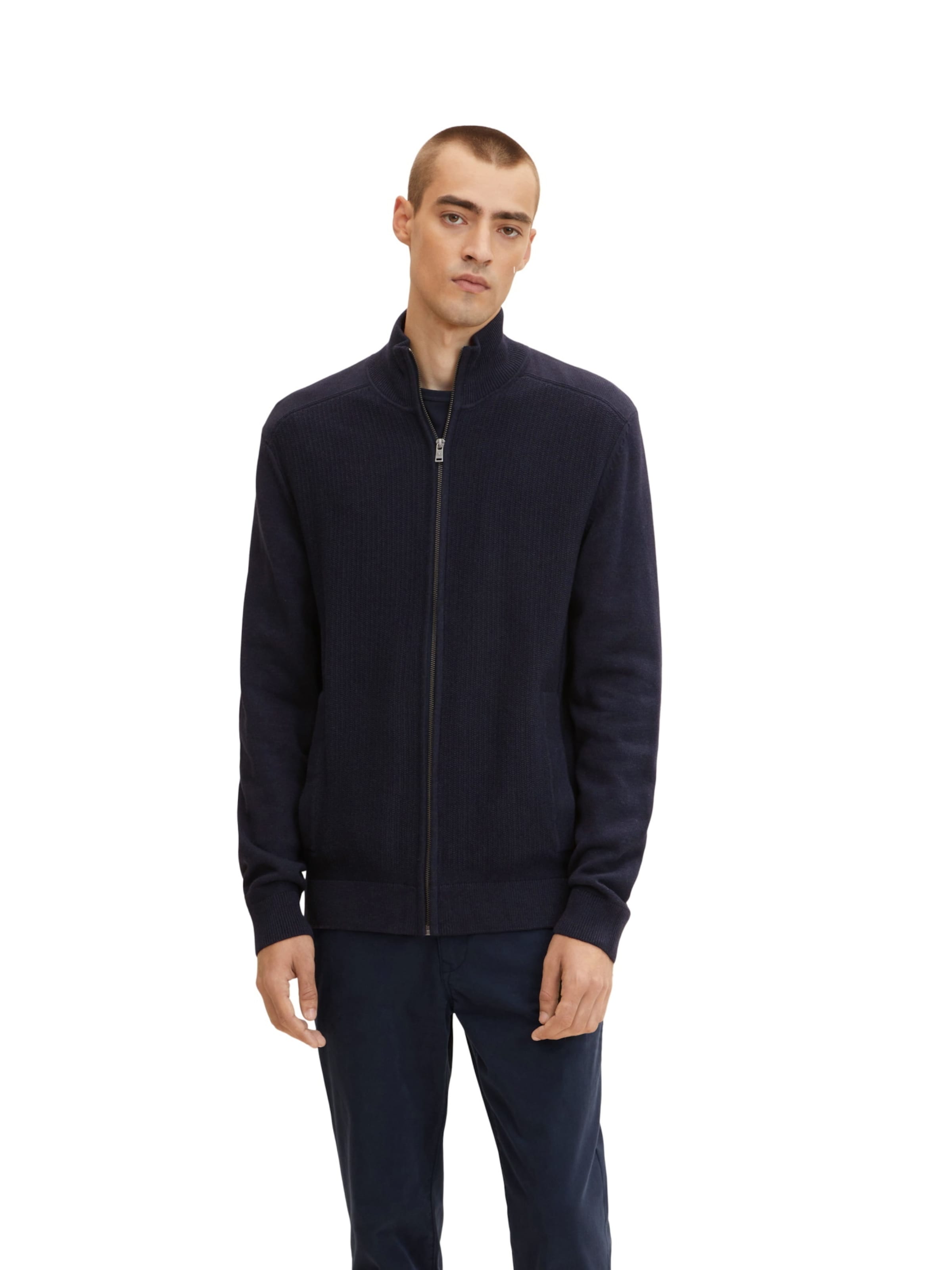 Vestes en maille TOM TAILOR en bleu : devant
