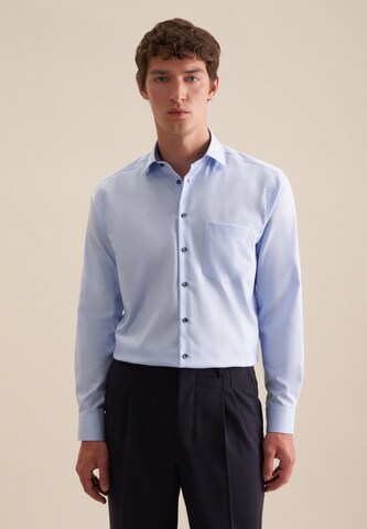 SEIDENSTICKER - Regular Fit Camisa clássica em azul: frente