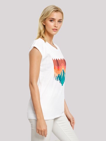 F4NT4STIC Shirt 'Berg Sonnenuntergang Geometrisch' in Wit