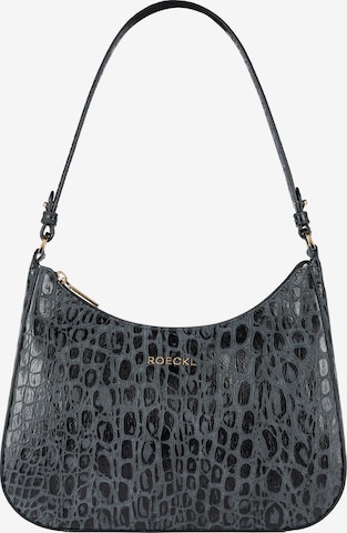Borsa a spalla 'CLEO SCHULTERTASCHE SMALL CROCO' di Roeckl in nero: frontale