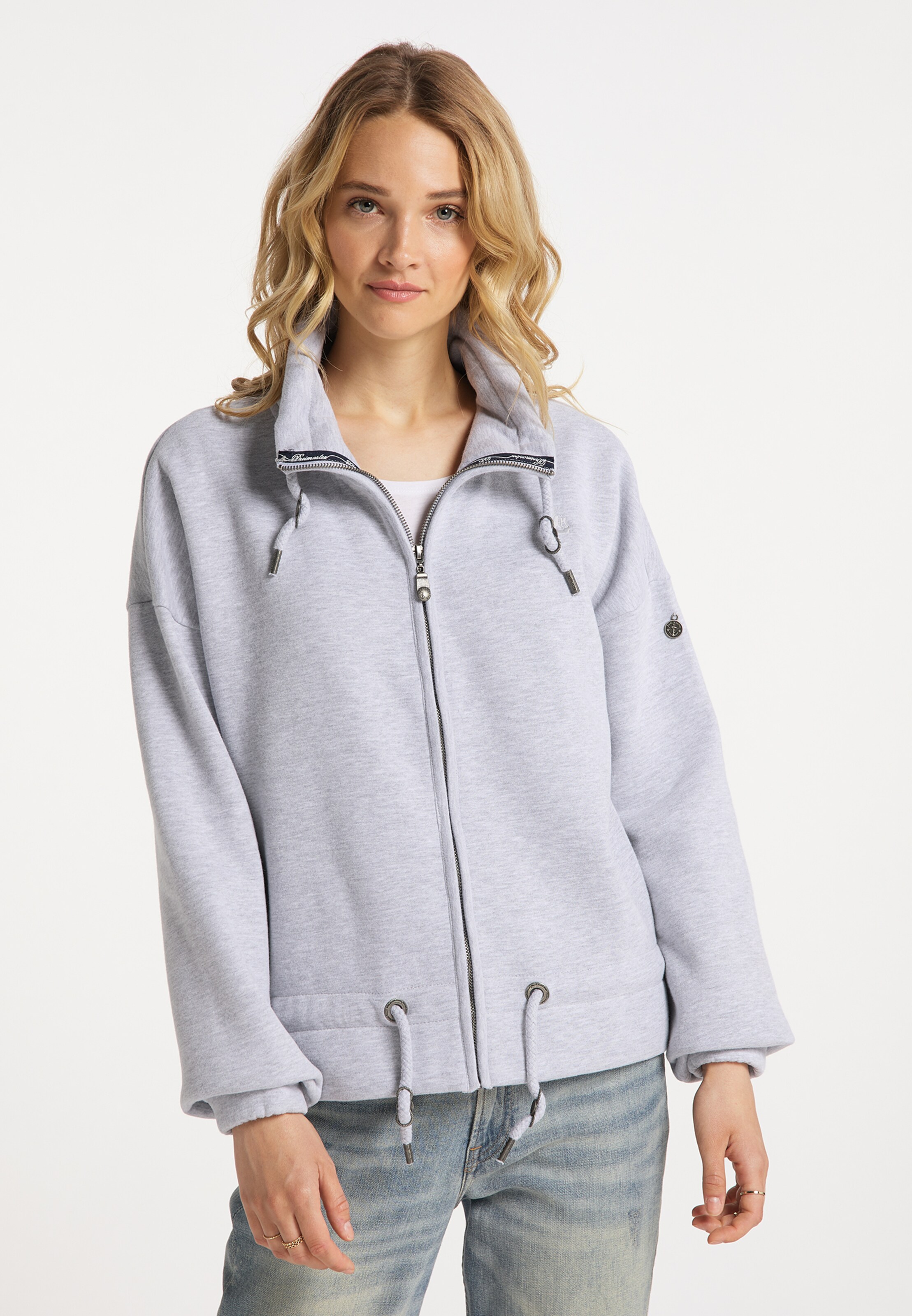 Frauen Sweat DreiMaster Vintage Sweatjacke in Graumeliert - VY28159 Frauen Sweat DreiMaster Vintage Sweatjacke in Graumeliert - VY28159