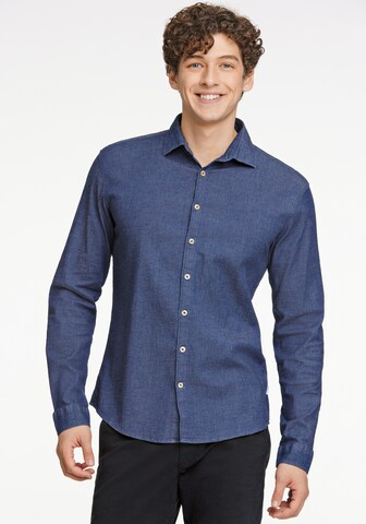 Lindbergh Slim Fit Hemd in Blau: Vorderseite