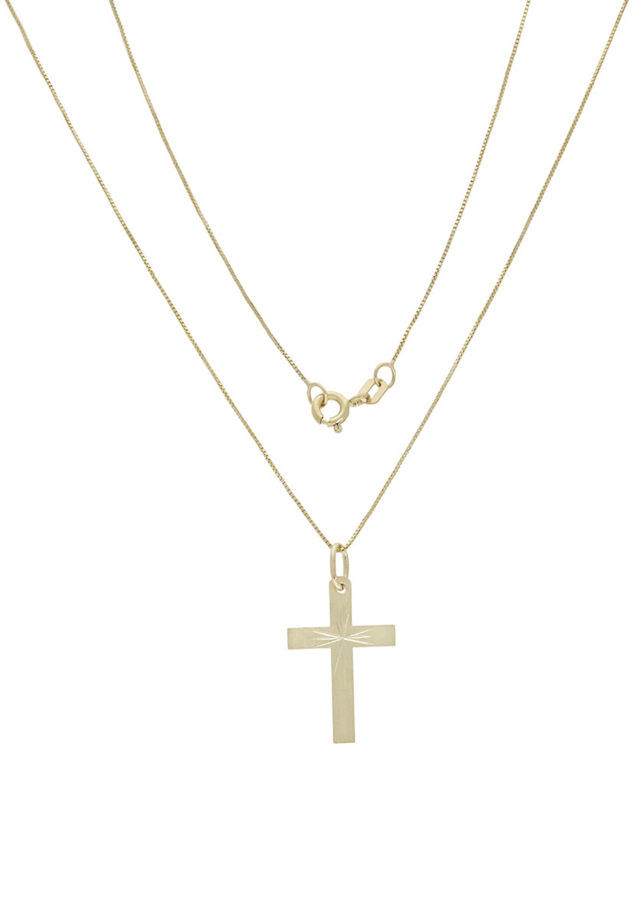 FIRETTI Kette mit Anhänger, »Kreuz« in Gold