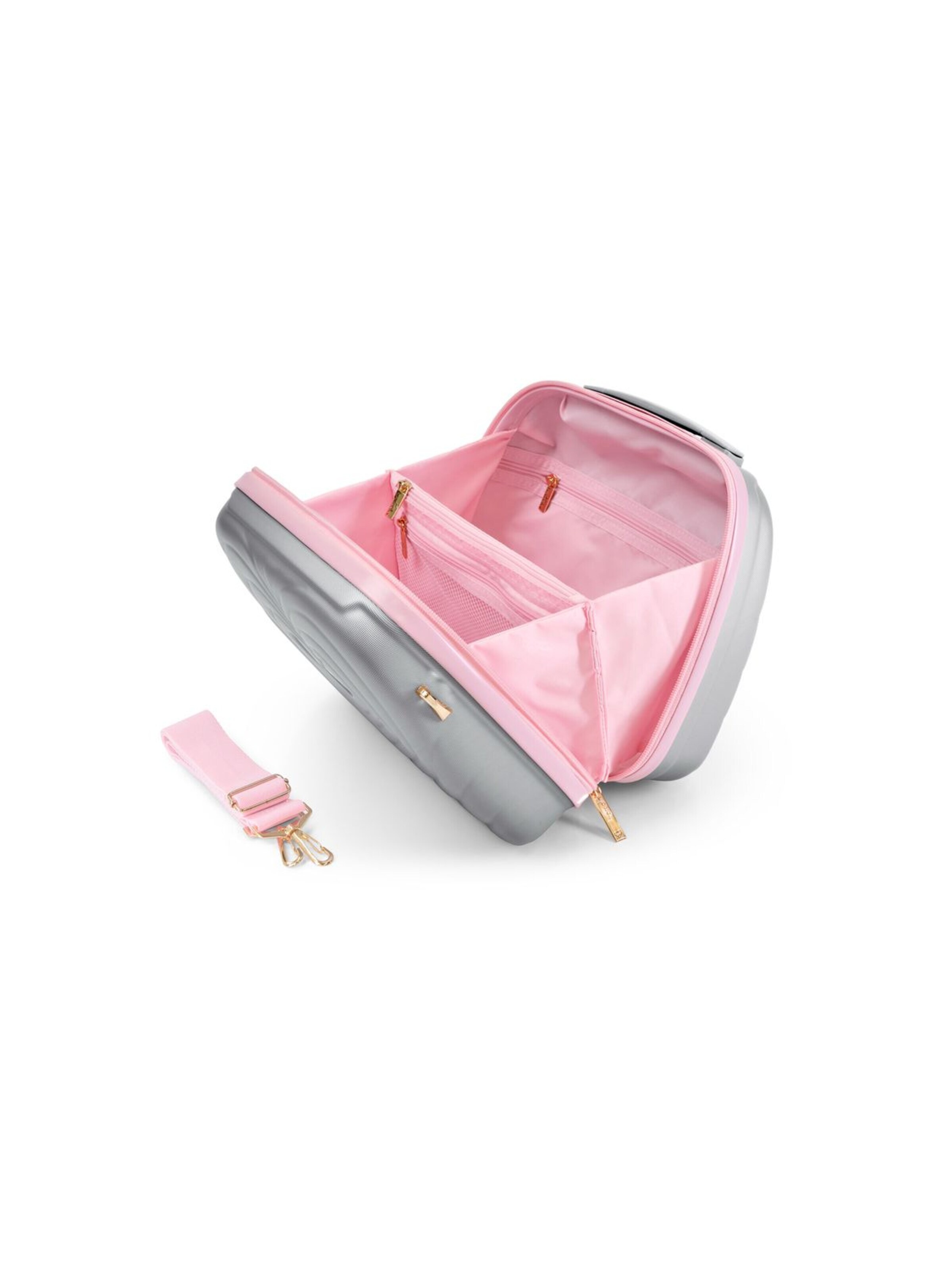 Braccialini - Bolsa de maquillaje 'Matelassé' en plata