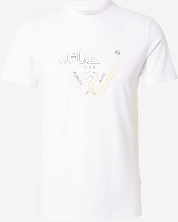 T-Shirt GUESS en blanc : devant