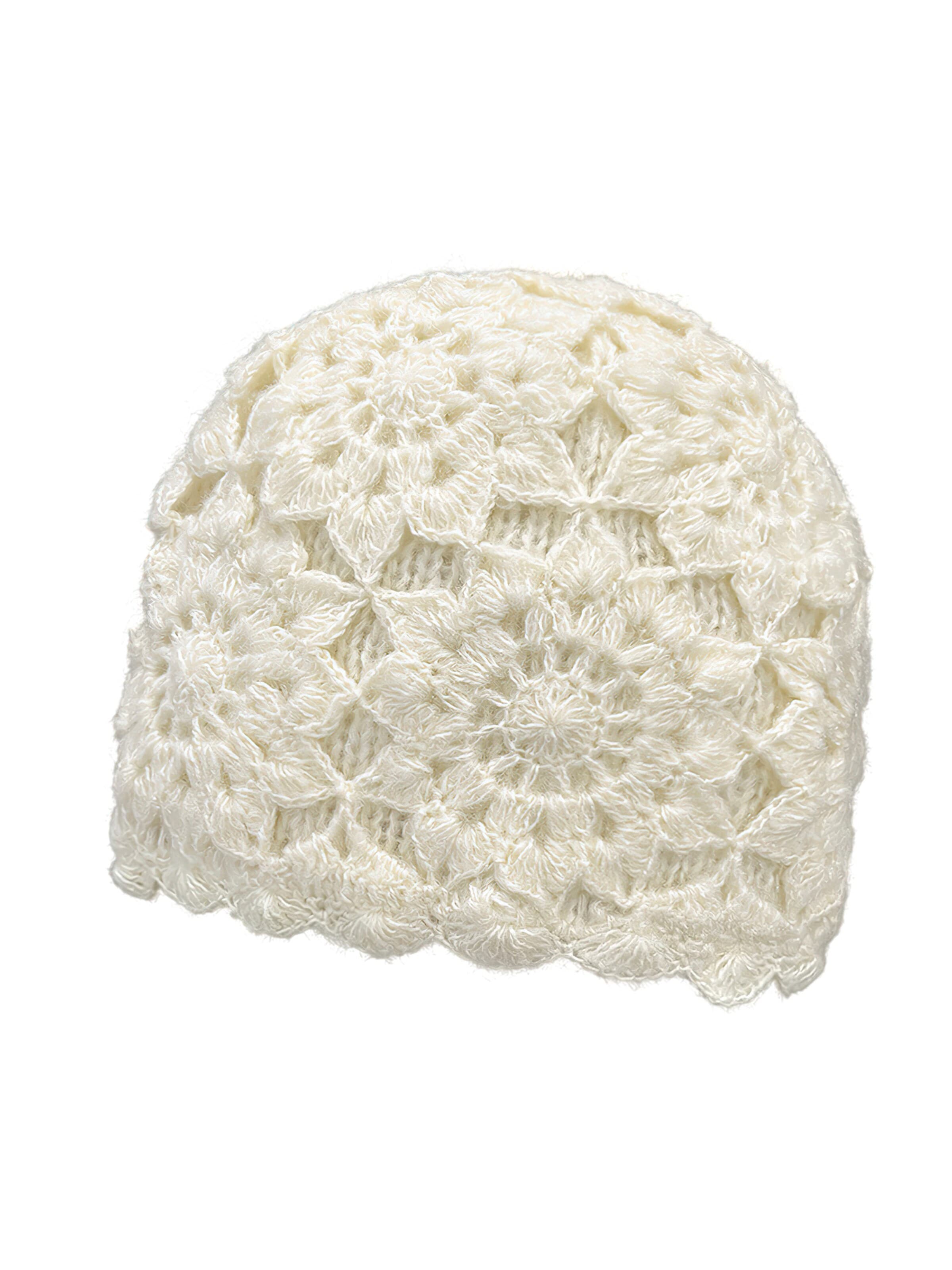 Magicshe Beanie 'Beanie Mütze mit Häkelmuster Relief Design' in 54-64 in Wool white, Item view