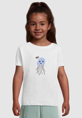Merchcode T-Shirt 'Octopus Hi' in Weiß: Vorderseite