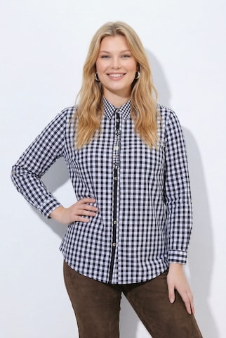 Ulla Popken Trachtenbluse in Schwarz