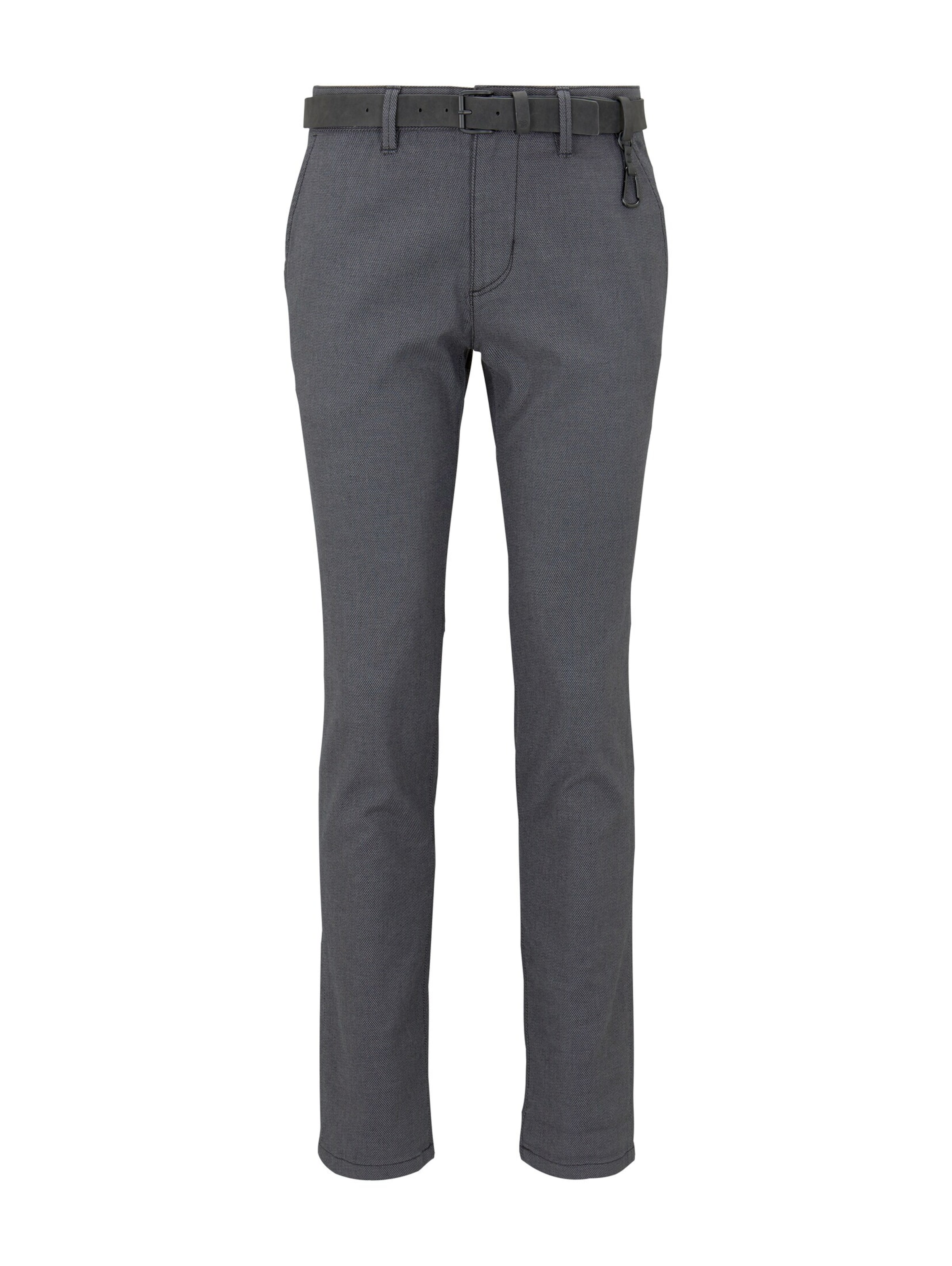 Coupe slim Pantalon chino TOM TAILOR DENIM en gris : devant